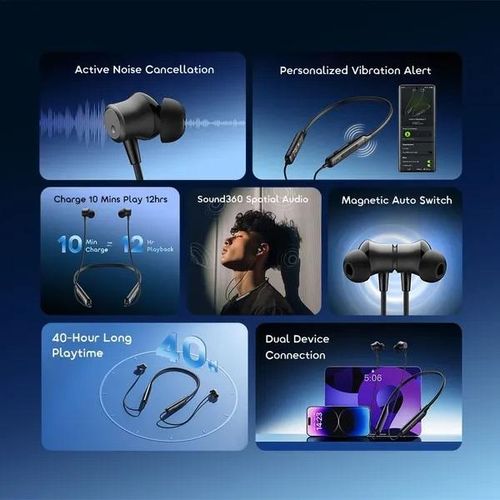 Oraimo Necklace 5 – 30Db Active Noise Cancellation & Call Vibration Wireless Neckband Earphones thumbnail 2
