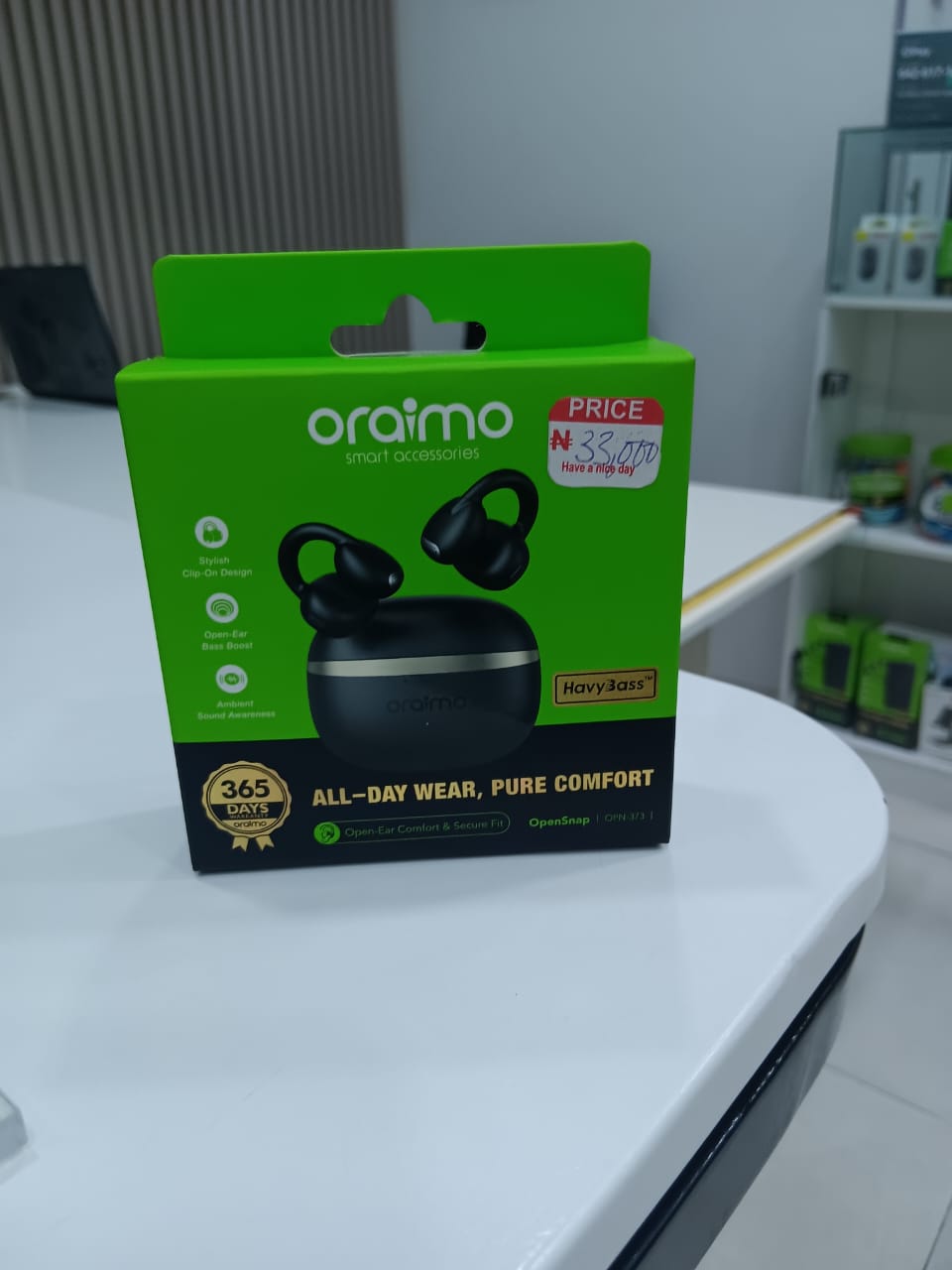 Oraimo Opensnap Clip-On Open-Ear True Wireless Earbuds
