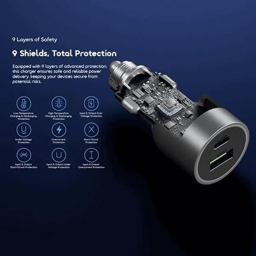 Oraimo Powerdrive 7691 Pro – 69W Dual Super Fast Car Charger (Type-C + Usb-A) thumbnail 4