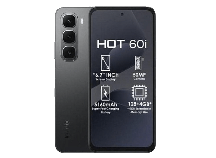 Infinix Hot 60I — 6.78" Punch-Hole Display, 128Gb Rom, 4Gb Ram, Android 15, 5160Mah Battery — Sleek Silver Finish