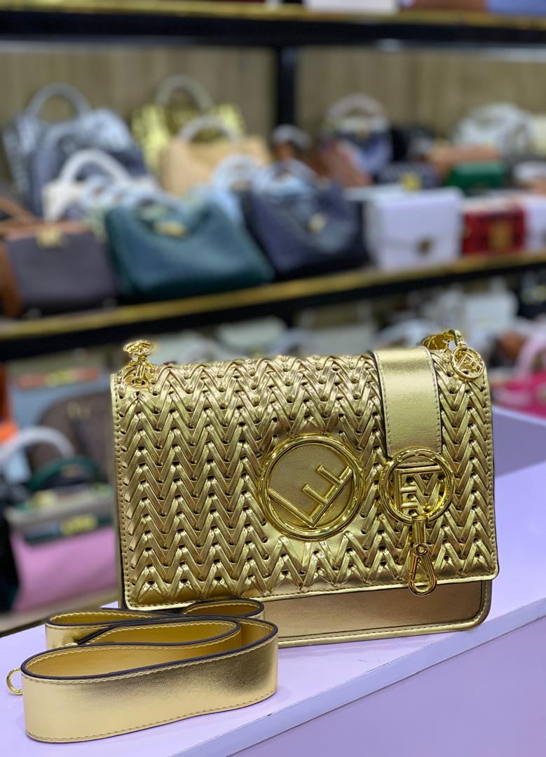 Woven Leather Flap Shoulder & Crossbody Bag With Circular Metallic Emblem Clasp thumbnail 4