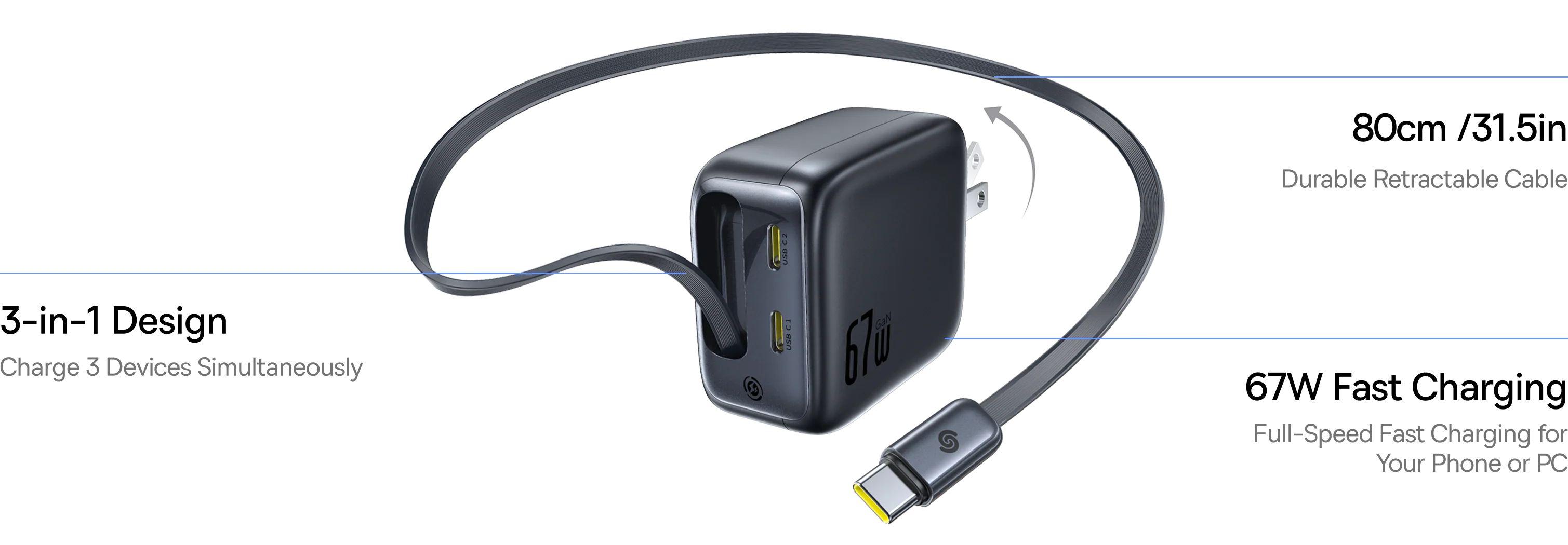 Baseus Enercore Cj11 67W Gan Fast Charger thumbnail 3