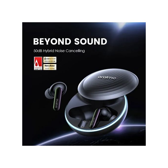 Oraimo Spacebuds Hybrid Anc True Wireless Earbuds — Black thumbnail 2