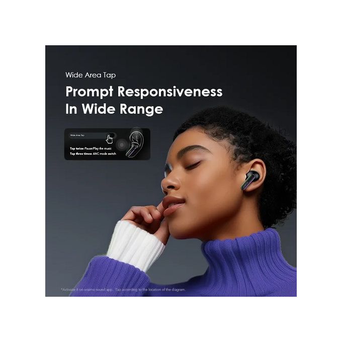 Oraimo Spacebuds Hybrid Anc True Wireless Earbuds — Black thumbnail 3