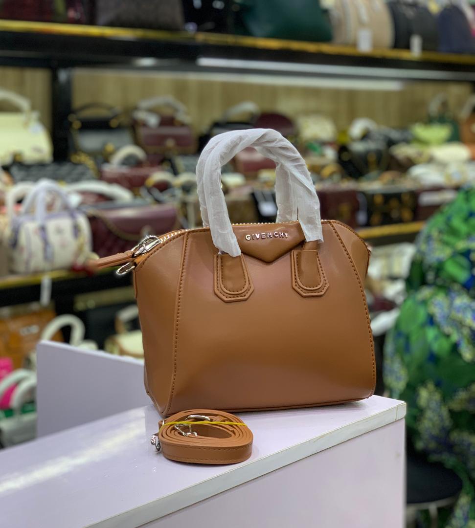 Givenchy Antigona Style Mini Structured Leather Satchel & Crossbody Handbag - Nude / Beige