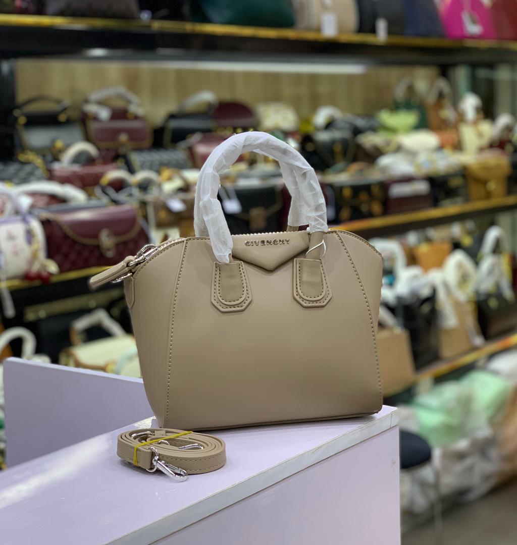 Givenchy Antigona Style Mini Structured Leather Satchel & Crossbody Handbag - Classic Tan/Camel