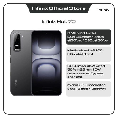 Infinix Hot 70 6.78" 4Gb Ram/128Gb Rom Android 16 - Night Pulse thumbnail 3