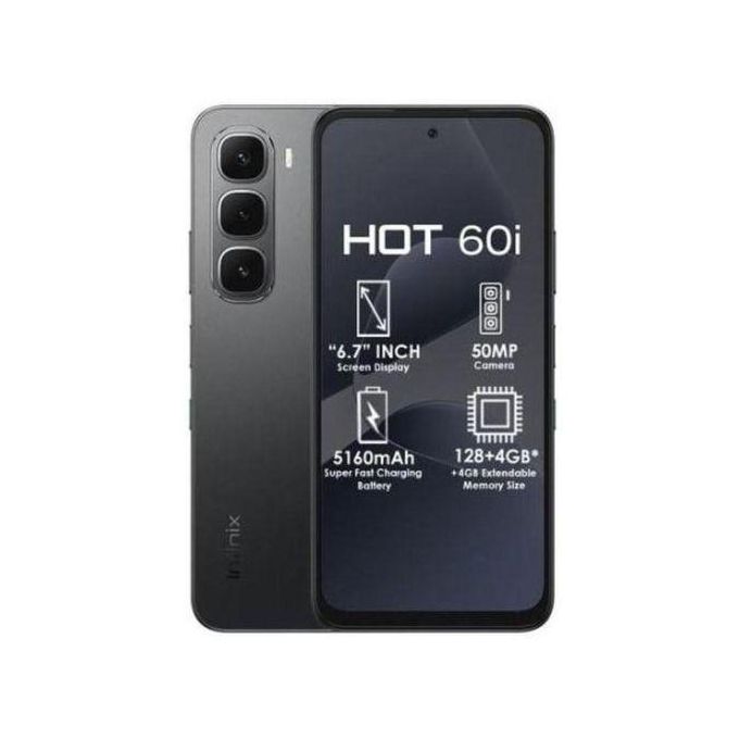 Infinix Hot 60I 6.78" 4Gb Ram/128Gb Rom Android 15 - Black