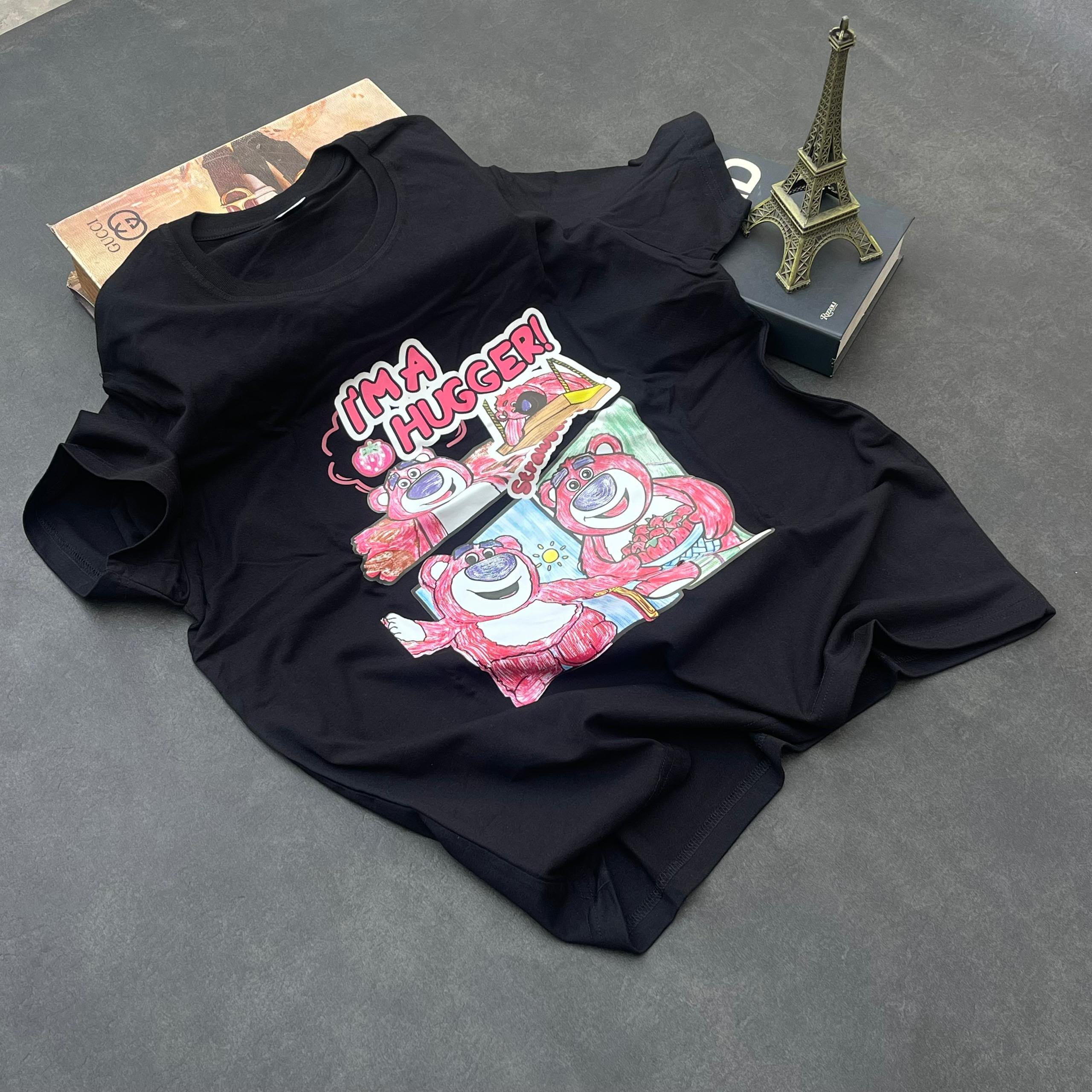 Luxury Designer-Style Printed Cotton Crewneck T-Shirt