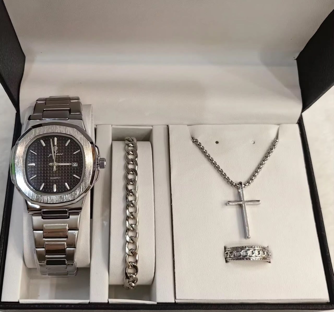 Men's Gohnos Classic Watch & Jewelry Gift Set - Multi-Dial (Black)
