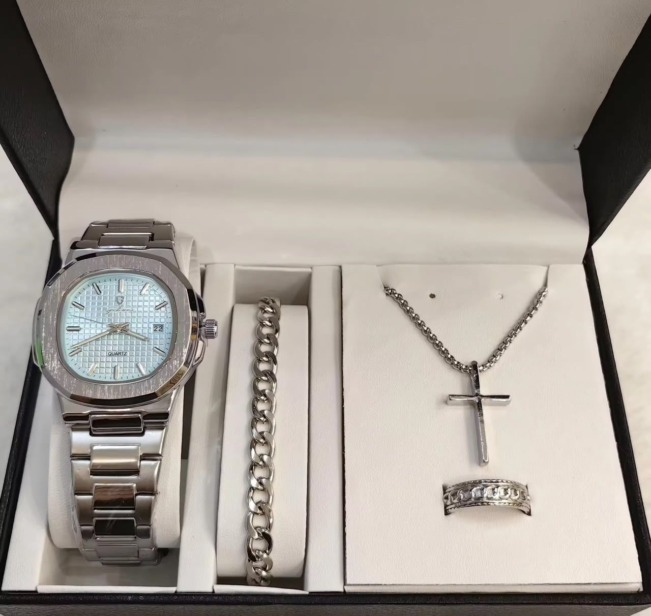 Men's Gohnos Classic Watch & Jewelry Gift Set - Multi-Dial (Ice Blue)