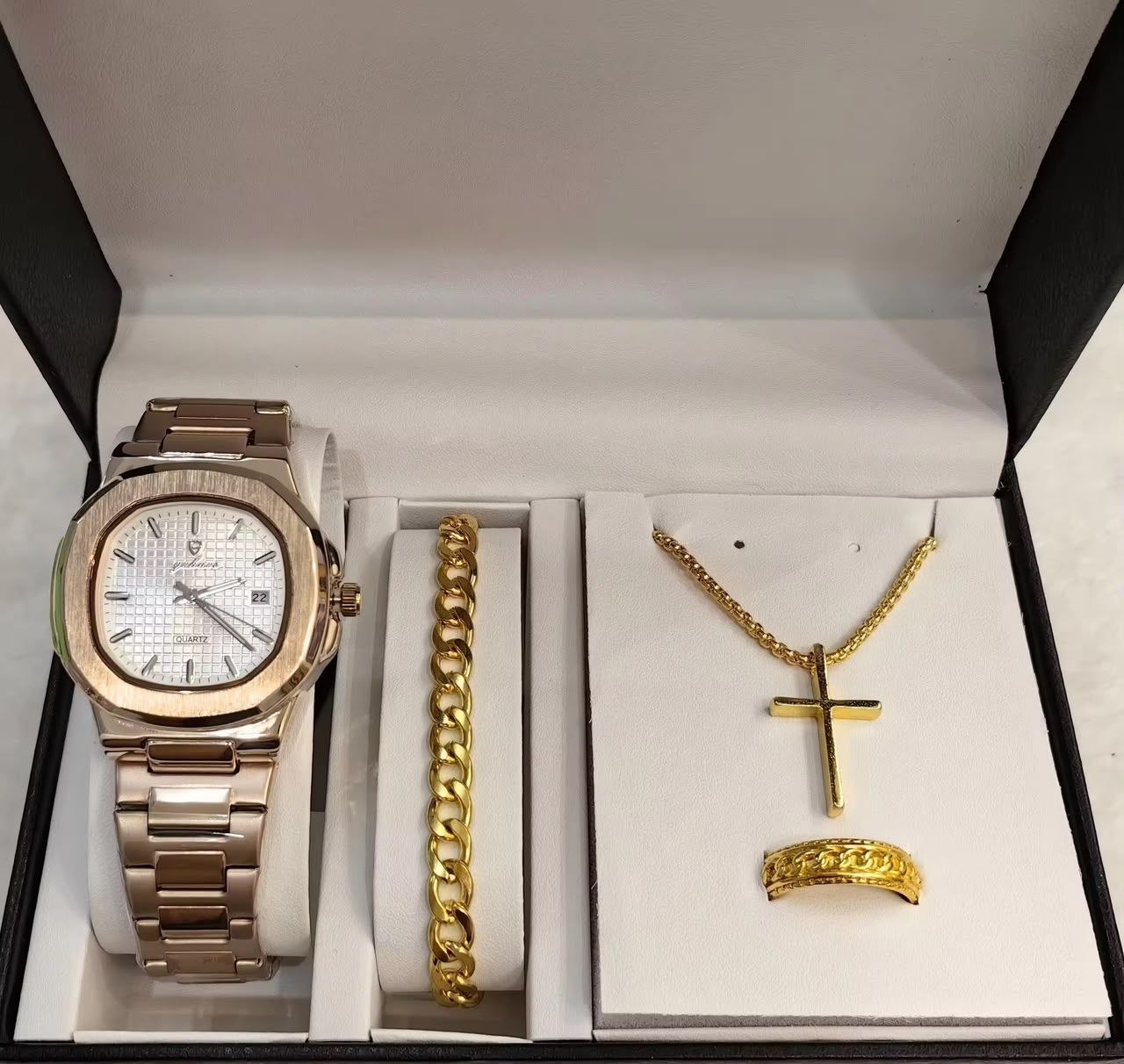Men's Gohnos Classic Watch & Jewelry Gift Set - Gold Tone