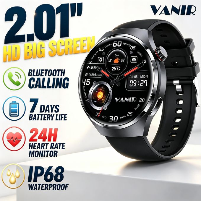Vanir 2.01-Inch High-Resolution Smart Watch (360X360 Display, Bluetooth Calling)