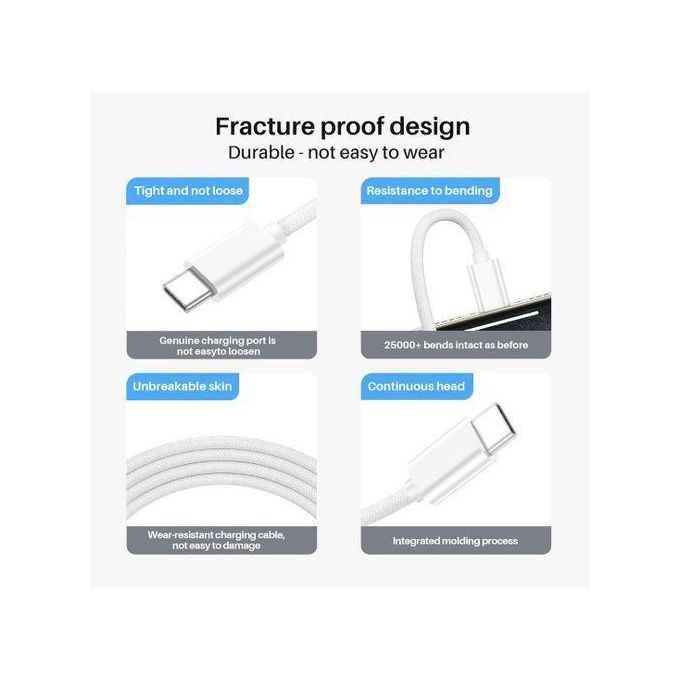 Type A1 20W 1.5-Meter Fast Charge Type-C Usb Charging Cable (Wtpcbraid) thumbnail 4