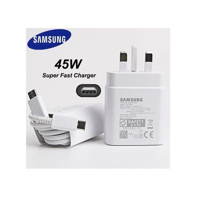 Samsung 45W Usb Type-C To Type-C Super Fast Original Charger (White)