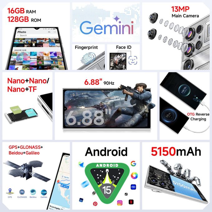 Oukitel C61 Gt, 16Gb (4+12Gb) Ram, 128Gb Rom thumbnail 2