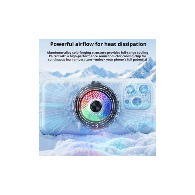 Ice Frost Fast Rechargeable Semiconductor Phone Cooler (3 Cooling Modes, 2-In-1 Magnetic Clip & Universal Adapter) thumbnail 5