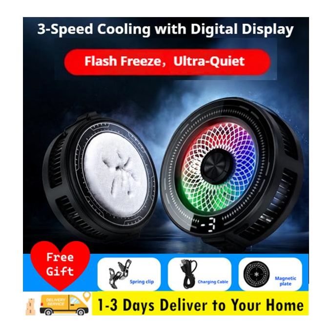 Ice Frost Fast Rechargeable Semiconductor Phone Cooler (3 Cooling Modes, 2-In-1 Magnetic Clip & Universal Adapter)