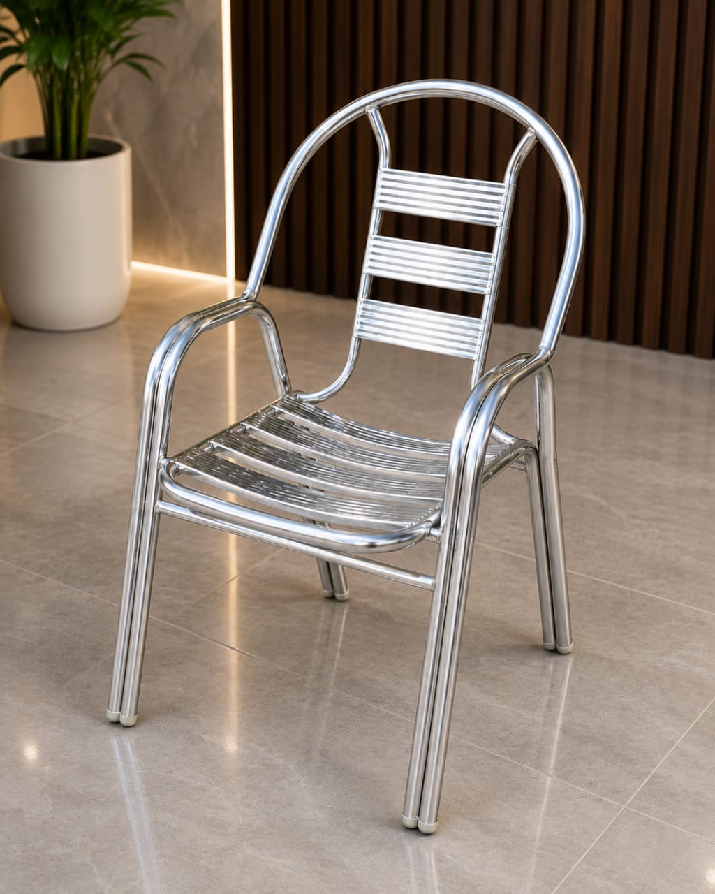 Commercial Heavy-Duty Aluminum Bistro Armchair