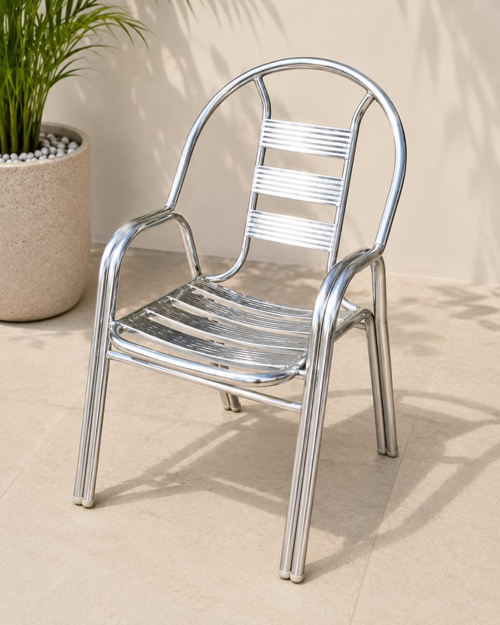 Commercial Heavy-Duty Aluminum Bistro Armchair thumbnail 2