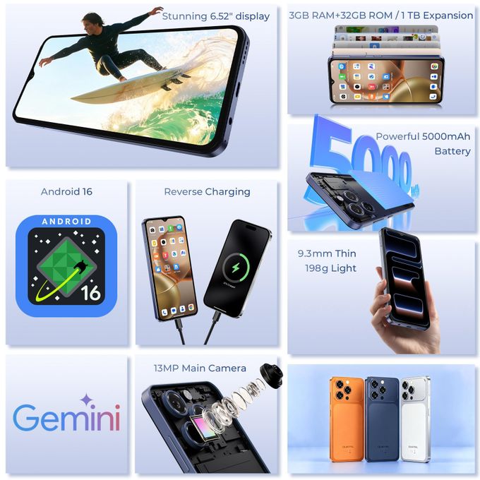 Oukitel C17 (12Gb/16Gb Extended Ram, 32Gb/128Gb Rom, Midnight Blue) thumbnail 2