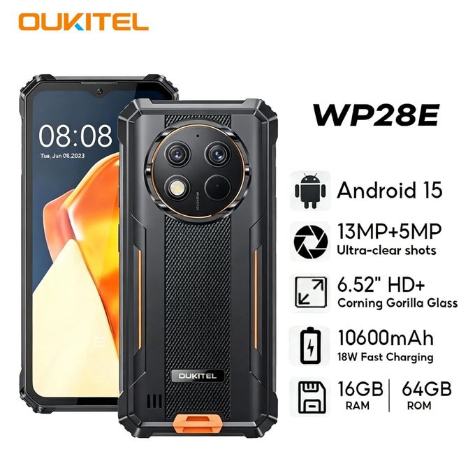 Oukitel Wp28E Rugged Smartphone (16Gb/64Gb, Orange)