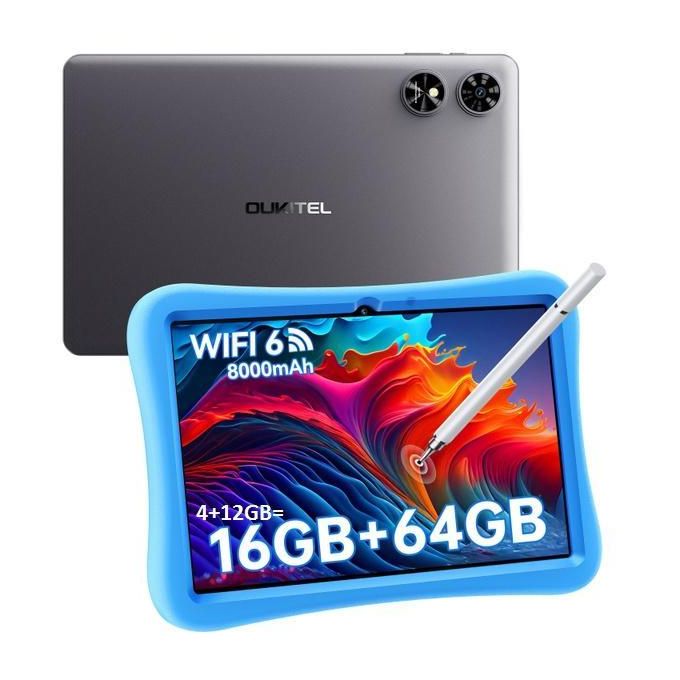 Oukitel Ot6 Kids 10.1-Inch Tablet (16Gb Ram/64Gb Rom, Grey)