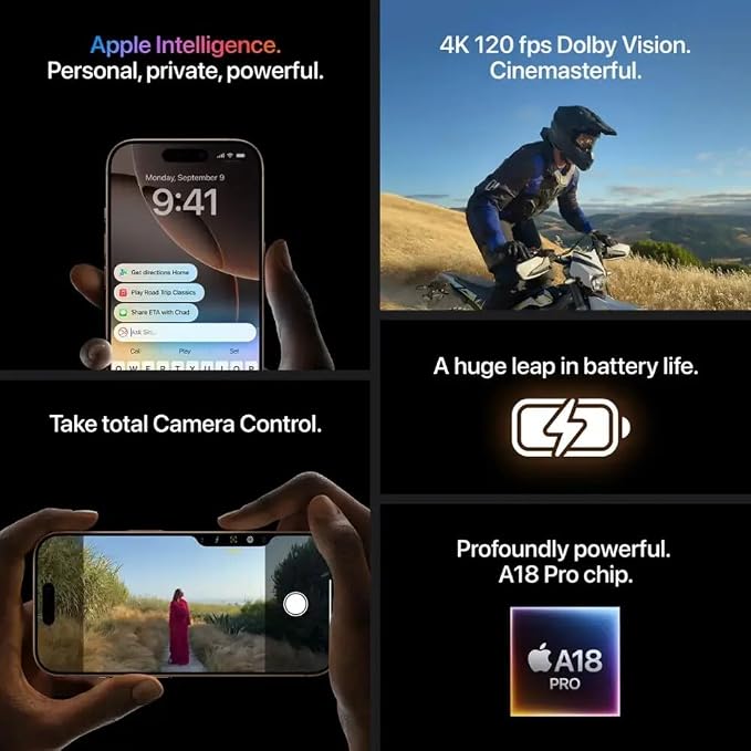 Apple Iphone 16 Pro Max - 8Gb - 256Gb - Single Sim - 5G - Black Titanium thumbnail 3
