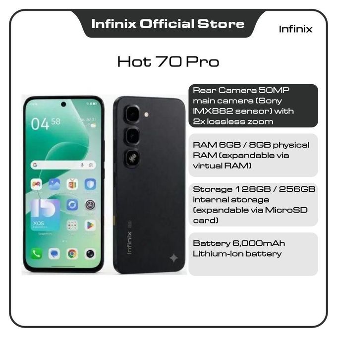 Infinix Hot 70 Pro 5G (6Gb Ram + 128Gb Rom, Dual Sim, Night Pulse)