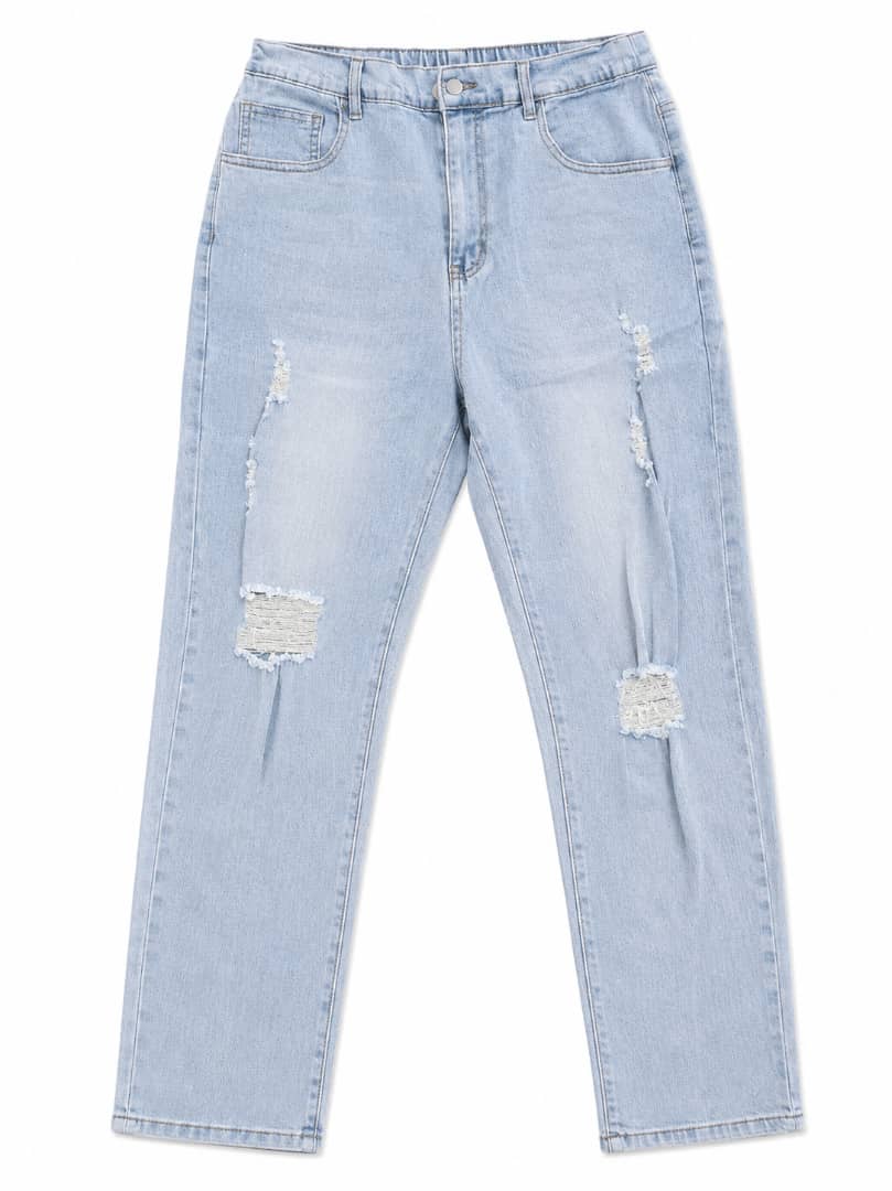 Men’s Urban Streetwear Straight Denim Jeans