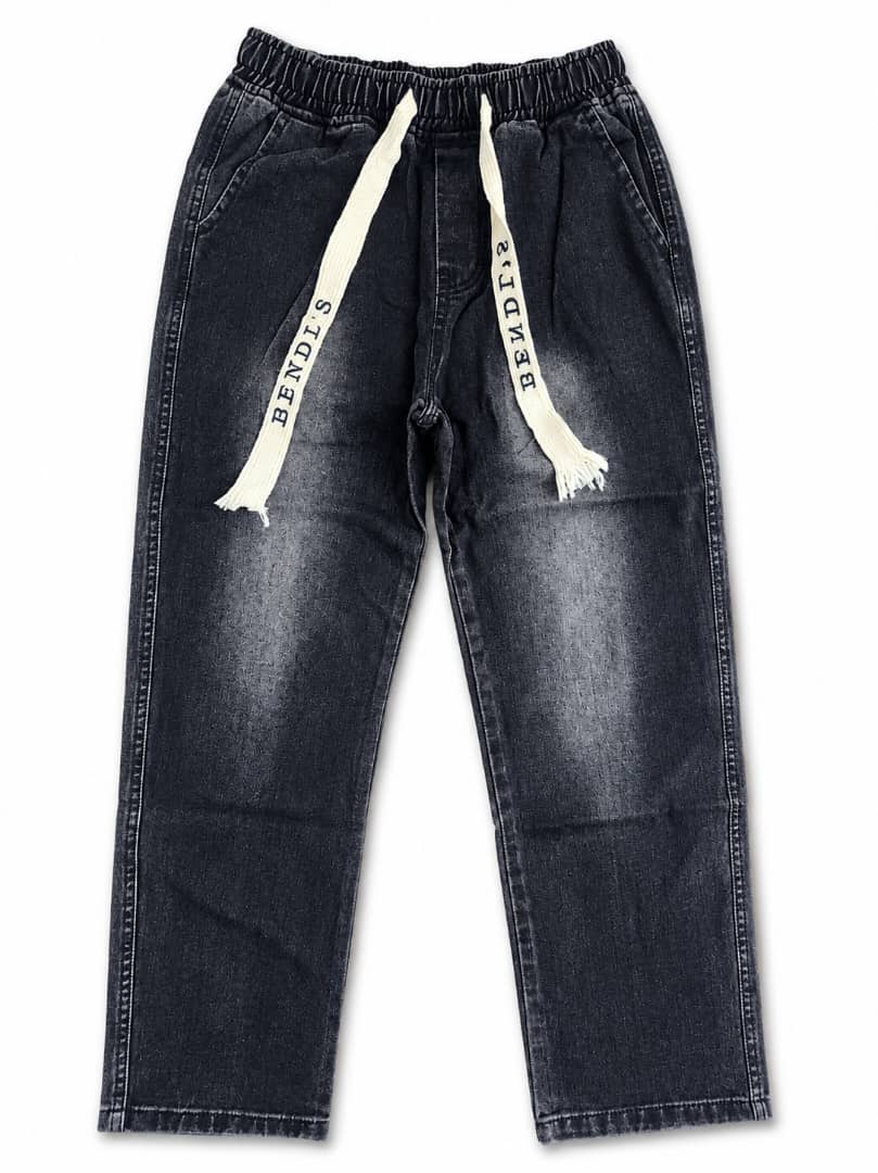 Elastic Waist Drawstring Denim Jeans