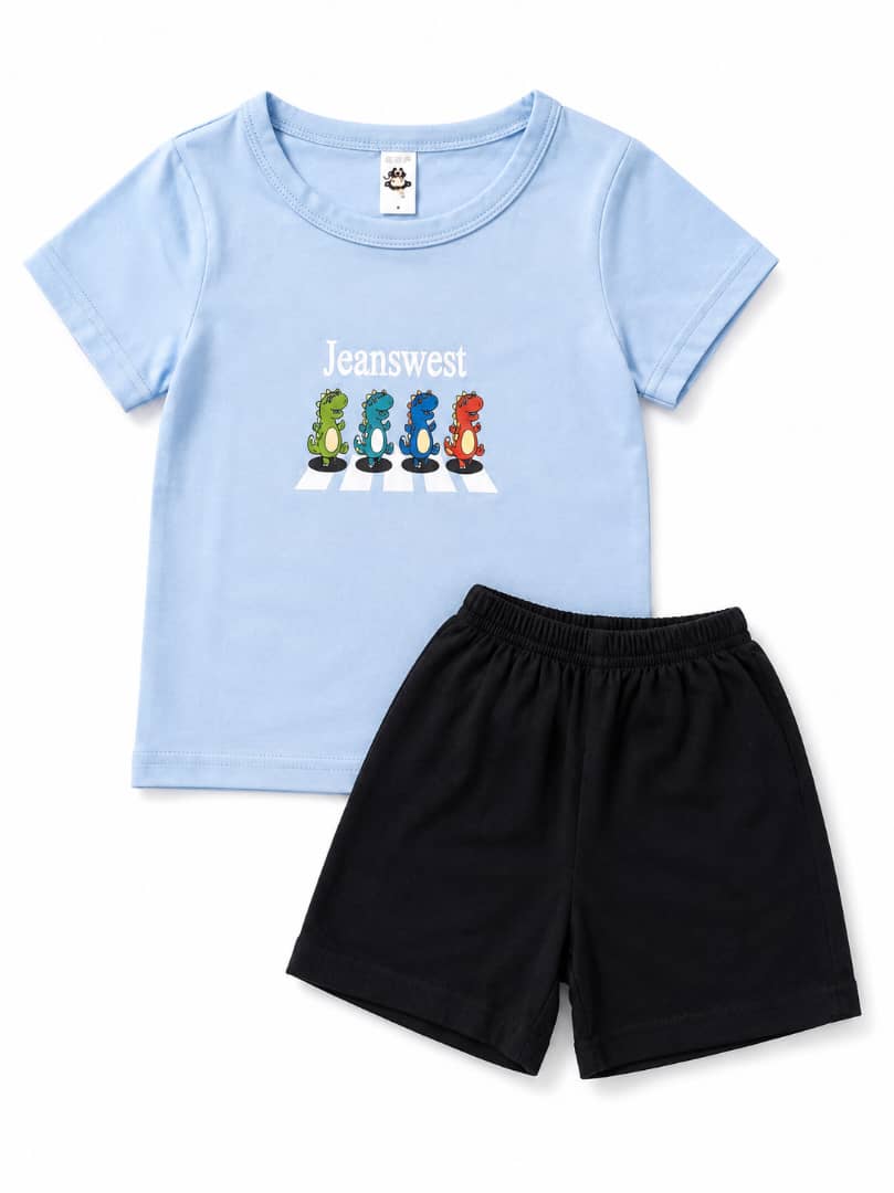 2-Piece Graphic Printed Loungewear Set (Crewneck Tee & Shorts) thumbnail 2