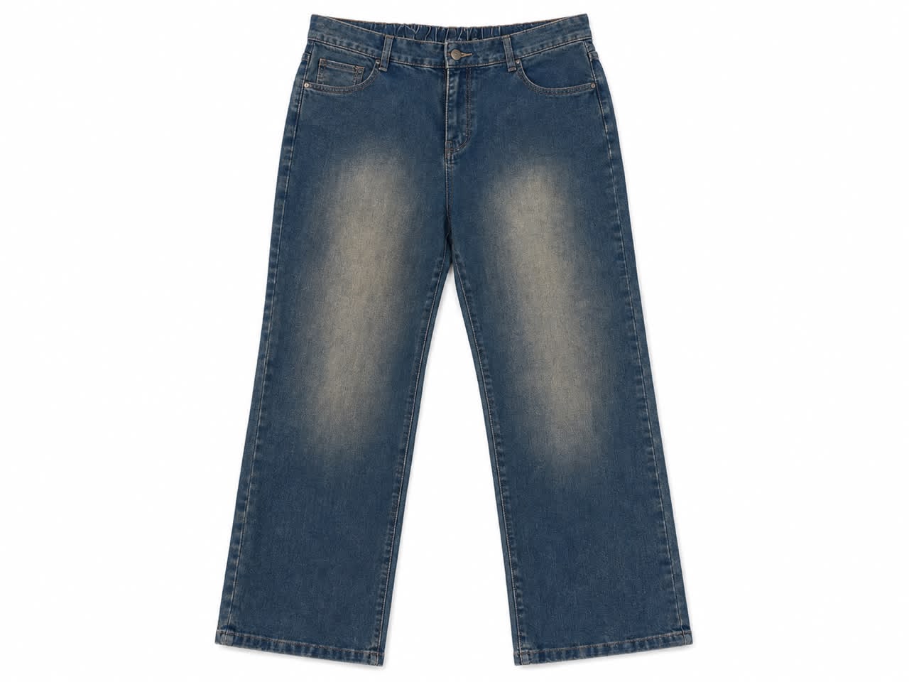 Men’s Vintage Washed Black Straight Jeans