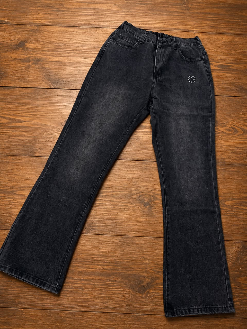 Men’s Bleached Two-Tone Denim Pants