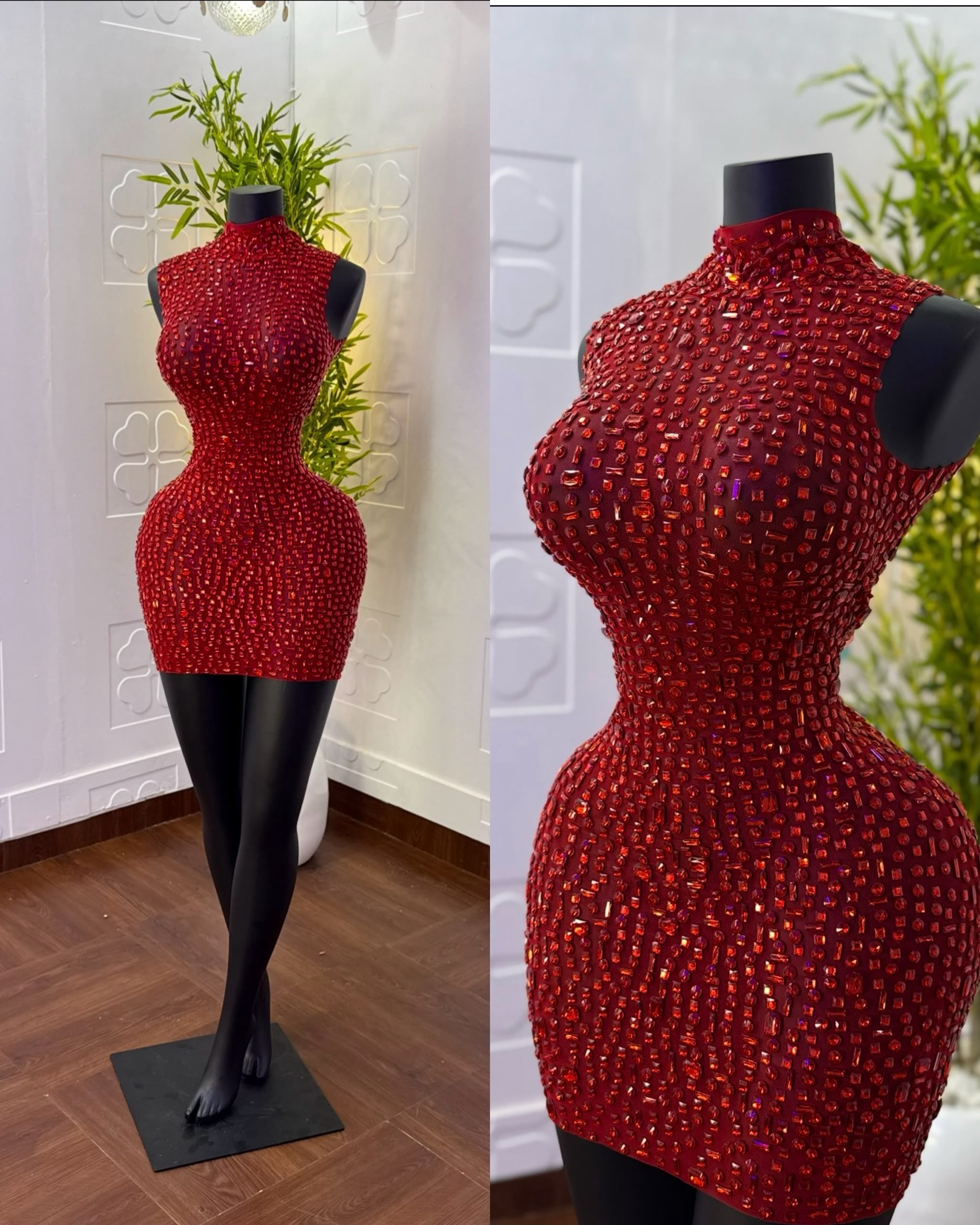 Sleeveless Embellished Party Dress