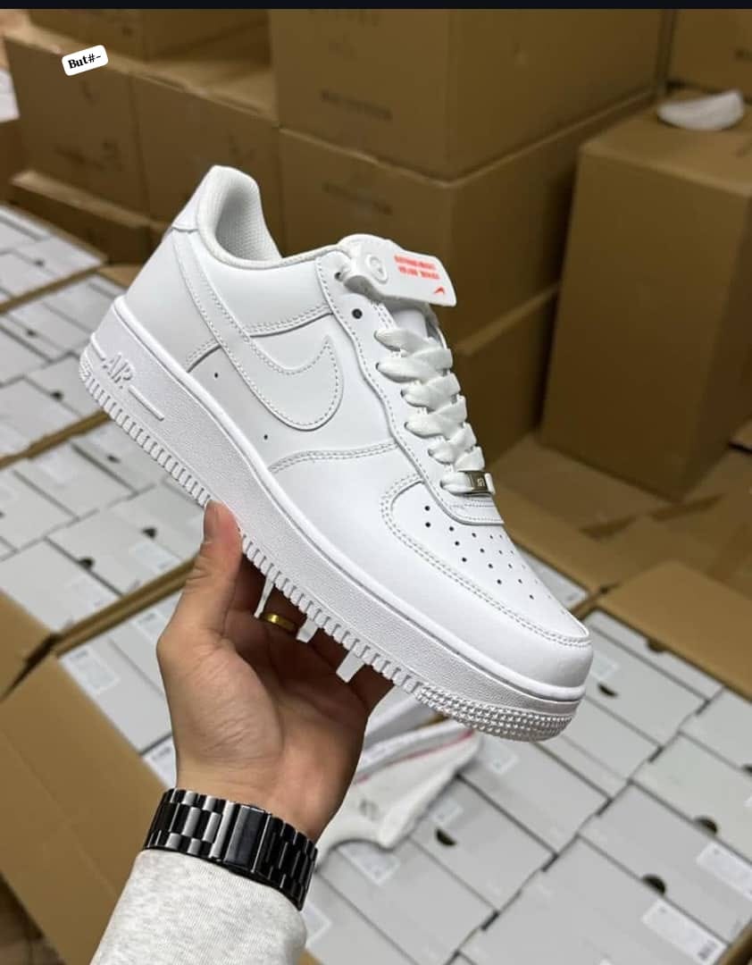 Nike Air Force 1 '07 All White Low-Top Leather Sneakers