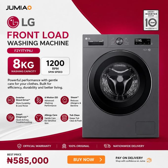 Lg Front Load 7Kg (2Y1Hyp6J) Washing Machine