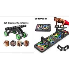 Push Up Board + Ab Roller 2-In-1 Home Gym Combo