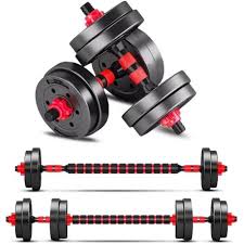 20Kg Adjustable Dumbbell Set With Barbell Extension Rod thumbnail 2