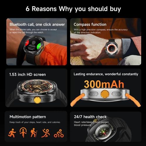 Watch 7 Ultra Gps Nfc Smartwatch (1.53" Amoled, Ip68) thumbnail 4