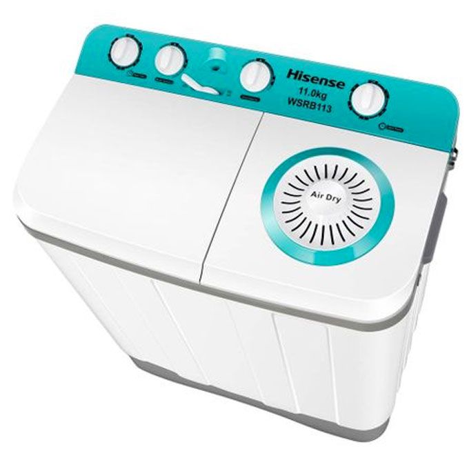 Hisense 11Kg Twin Tub Washing Machine (Wm Wsrb 113) - White/Green thumbnail 4