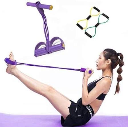 Fitness Pedal Resistance Band Pull Rope & Sit-Up Trainer