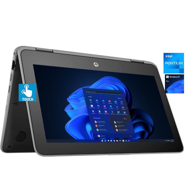 Hp Probook 11 Touch (Intel Pentium Quad Core, 4Gb Ram, 256Gb Ssd, Windows 11 Pro) + Mouse & Usb Keyboard Light
