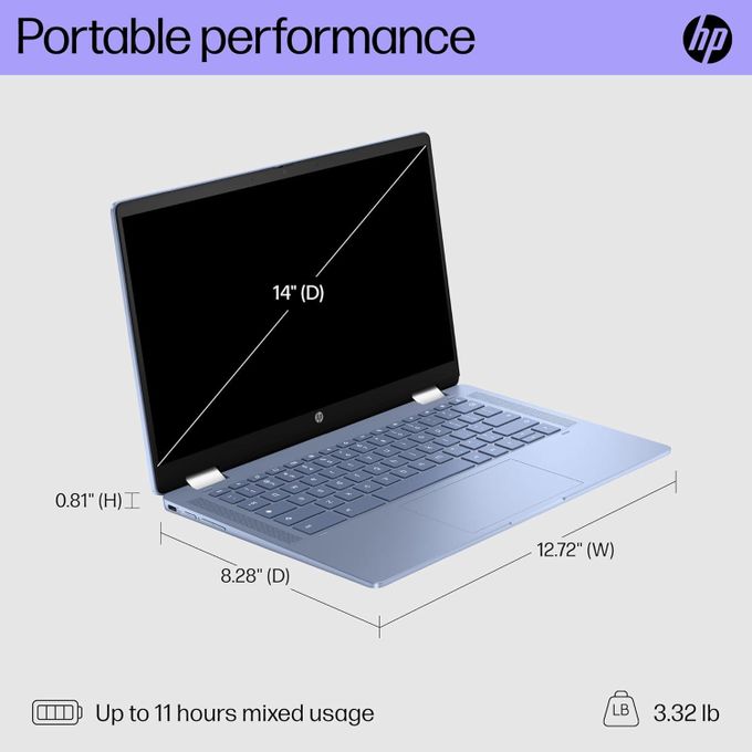Hp Chromebook 14 X360 (Intel Celeron, 4Gb Ram, 64Gb Emmc, 14" Hd Touchscreen) thumbnail 3