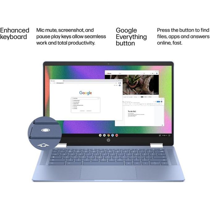 Hp Chromebook 14 X360 (Intel Celeron, 4Gb Ram, 64Gb Emmc, 14" Hd Touchscreen)