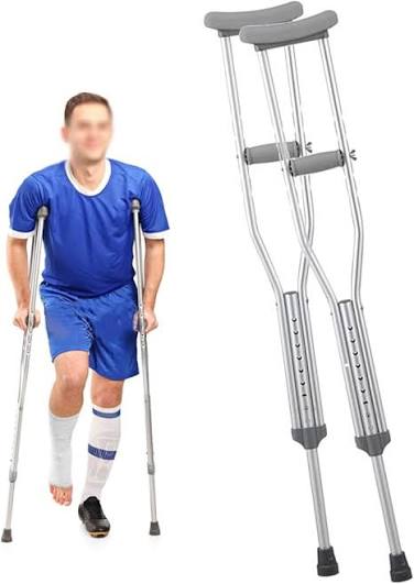 Health Lightweight Aluminum Walking Crutches (Medium Size Pair)