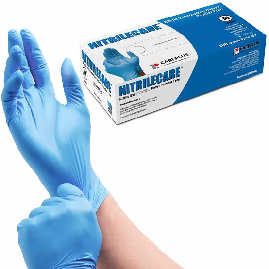 Powder-Free Blue Nitrile Examination Gloves (Box Of 100)
