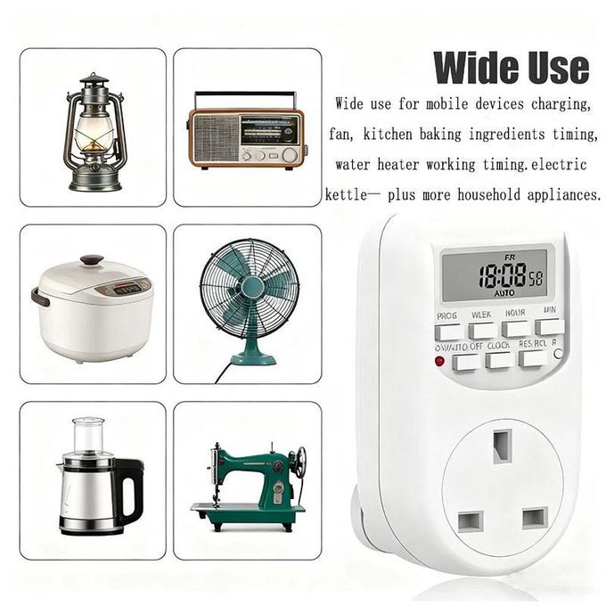Timer Outlet Digital Timer Outlet 10A Programmable Plug-In Switch Socket thumbnail 5