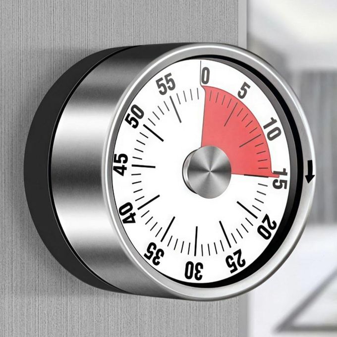 Kitchen Timer For Cooking With Alarm, Mechanical Desk Timer, Chef Clock, Stainless Stee
