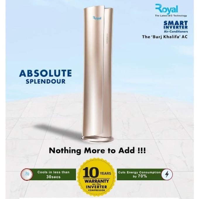 Royal 3Hp Burj Khalifa Floor Standing Inverter Ac - Gold (Model: Hg3Fac-Inv) thumbnail 5